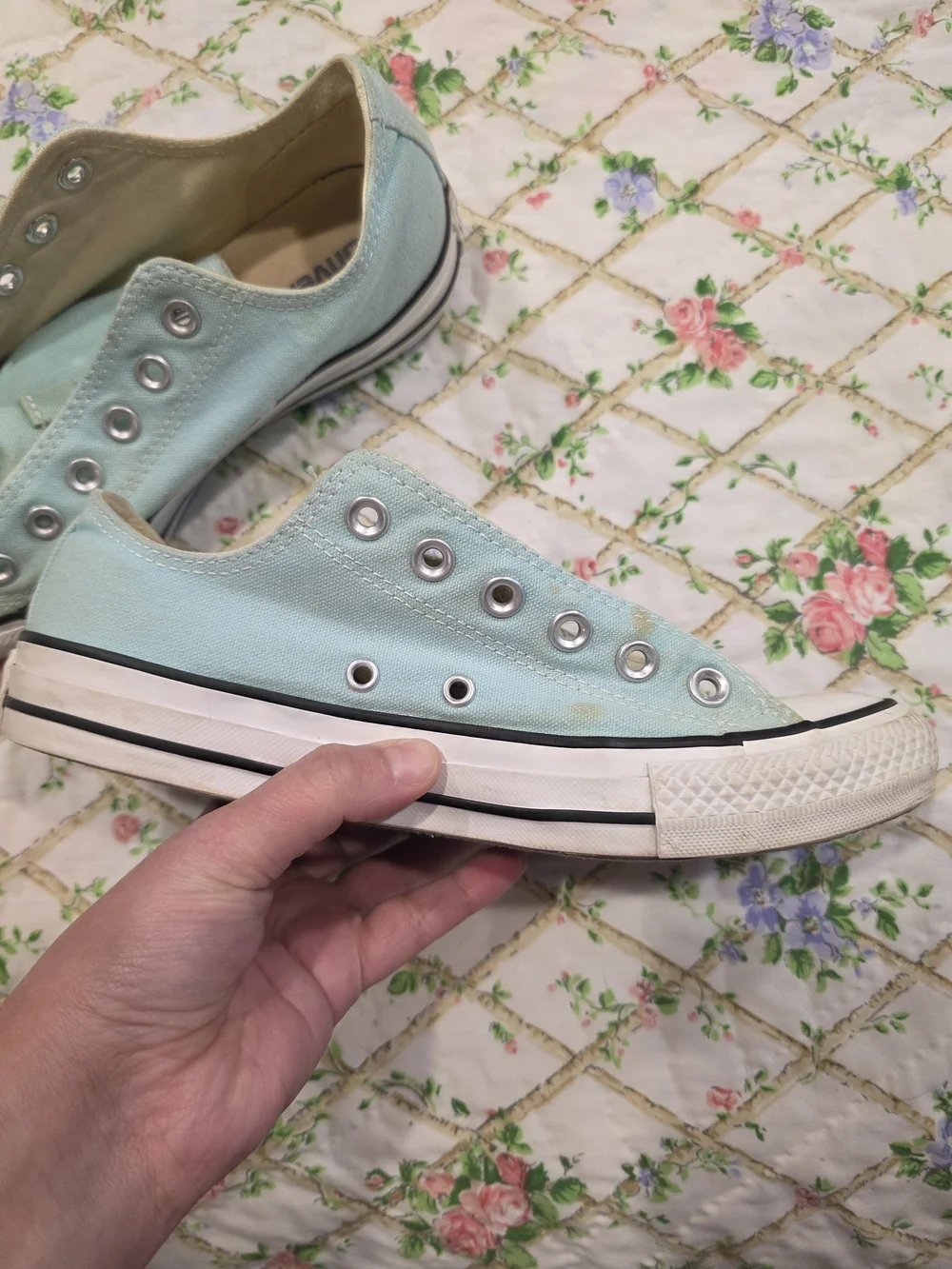 Converse All Star Low-Top Sneakers in Light Teal - Picture 3 of 11
